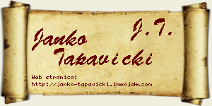Janko Tapavički vizit kartica